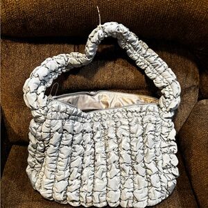 No Boundaries Silver Textured Shoulder Bag